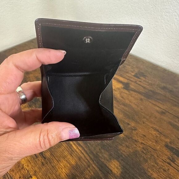 YSL Yves Saint Laurent Card Coin Holder Case Brown Leather‎ - Picture 9 of 13